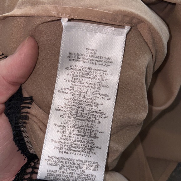 AUTH BCBG MAXAZRIA REYA LACE-PANELED DRESS Lace Layered Womens 2 Black Peplum‎ - Picture 7 of 7